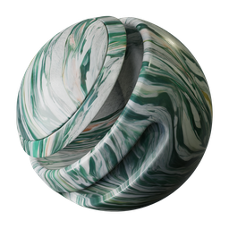 Multicolor green marble