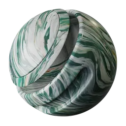 Multicolor green marble