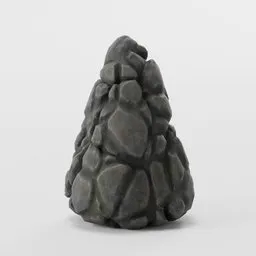 3D rendered pile of rocks, stylized low-poly with 2k PBR textures, suitable for Blender game environments.