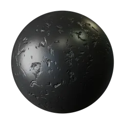 Realistic PBR Worn Black Rubber material texture for 3D modeling in Blender, depicting aged and scratched surface detail.