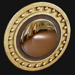 1800s Convex Wall Mirror