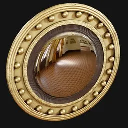 1800s Convex Wall Mirror