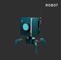 Detailed Blender 3D robot model with articulated limbs, animation-ready with clean mesh.