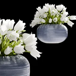 White Tulips in Ceramic Vase