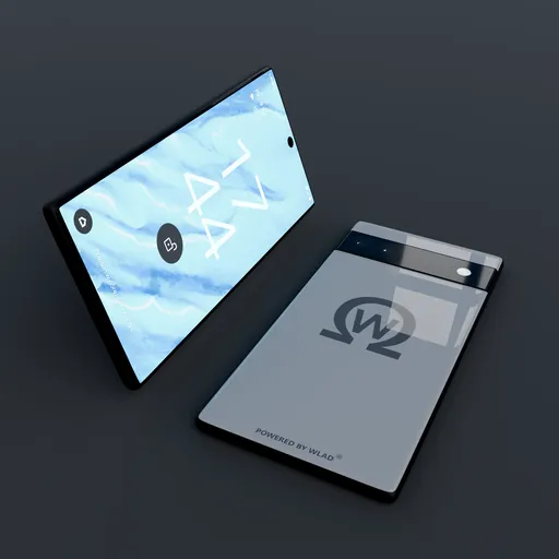 Realistic modern smartphone 3D model in high detail, created with Blender, ideal for tech visuals.