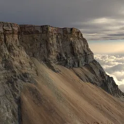 Highly detailed 3D model of a rugged mountain ridge, suitable for Blender rendering and landscape visualizations.