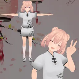 Anime Cute Girl (Rigged/Animated)