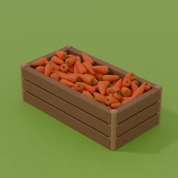 Low Poly Carrot Crate
