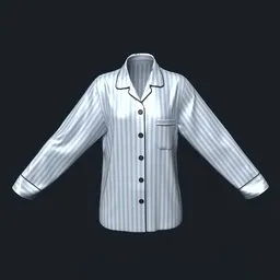 Long Sleeve Striped Silk Pajama Top