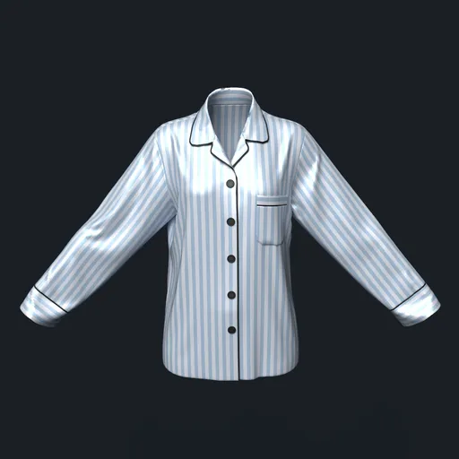 Long Sleeve Striped Silk Pajama Top