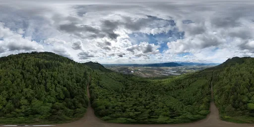 Cloudy Day Green Landscape