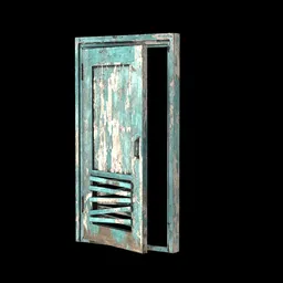 Green wood door
