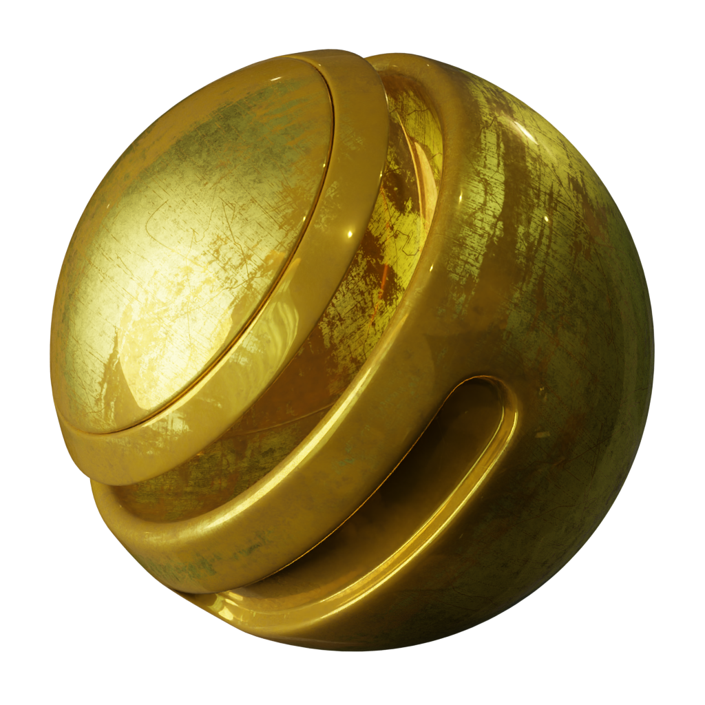 Worn gold (cycles) | FREE metal materials | BlenderKit