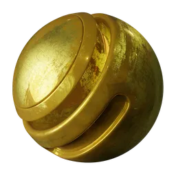 Worn Yellow Brass Metal Texture, Free PBR