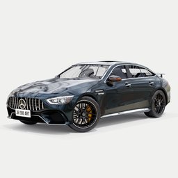 Highly detailed 3D rendering of a black luxury sports sedan, optimized for Blender rendering, with intricate design and realistic textures.