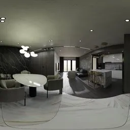 Stylish Marble & Wood Design