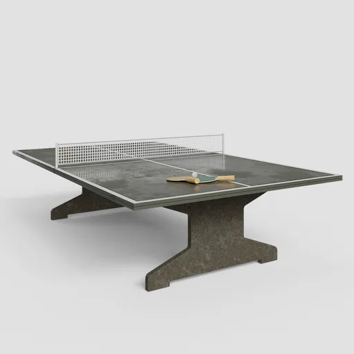 Highly detailed Blender 3D model of a ping pong table with paddles and net, ideal for team sports rendering.