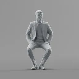 Lowpoly Male Sitting