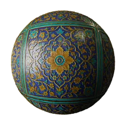 Antique Floral Design Embossed Tile