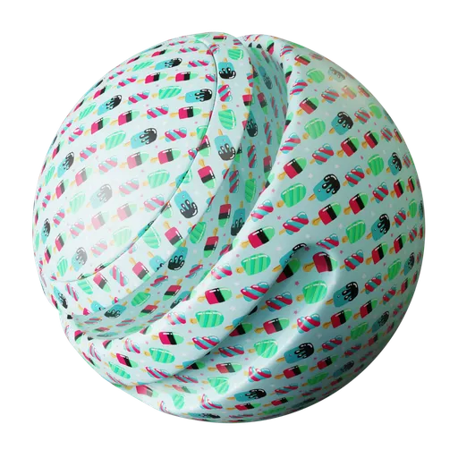 High-quality PBR texture of candy wrapping paper with color adjustments and reflection control for Blender 3D artists.
