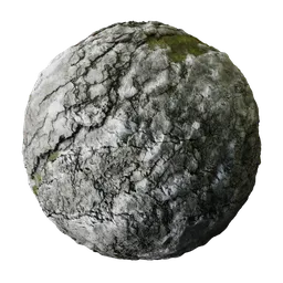 Rock with Snow and Moss