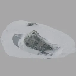 "Snow covered rock in alpine mountain, 3D model created in Blender using photoscan data from Whistler, British Columbia, Canada. Perfect for environment element and game design. Untextured version available."