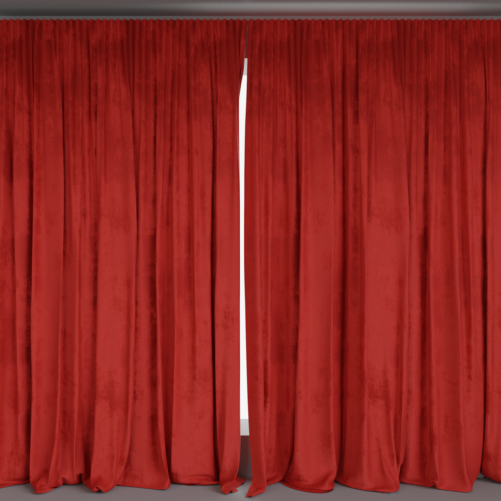 BlenderKit | Download the FREE Red velvet curtains model