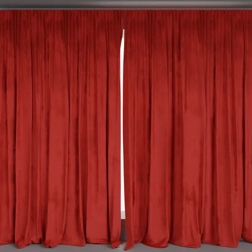Red velvet curtains
