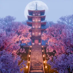 Japanese Cherry Blossom Pagoda