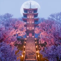 Japanese Cherry Blossom Pagoda
