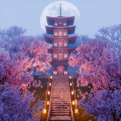 Japanese Cherry Blossom Pagoda