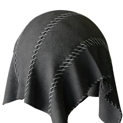 Black Seam Hemming Stitch Suede