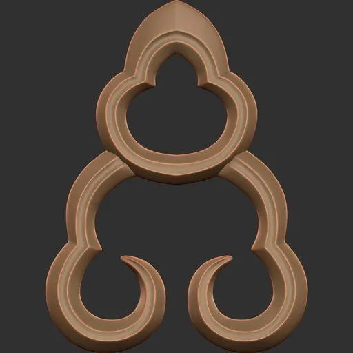 Intricate ER Ornament Brush 104 for 3D sculpting, ideal for detailed combat equipment models in Blender.