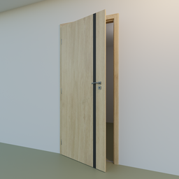 "Interior door 3D model for Blender 3D. Realistic cinema 4D render with clean lines and inspired by Troels Wörsel. Designed with big wooden club and available in BW 3D render, ramps, and Octane render."