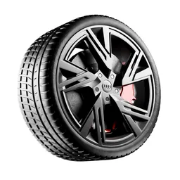 Studio lighting. Car tire