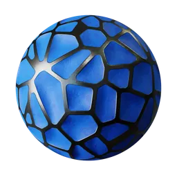 Stylized blue stone texture for PBR interior design in Blender 3D and compatible applications.