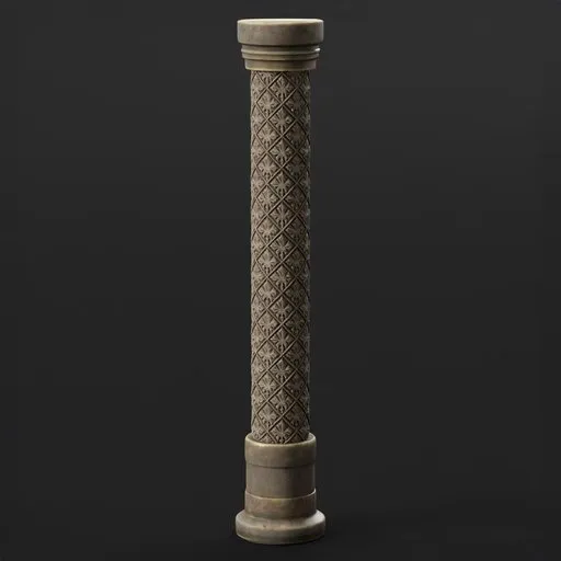 Pillar Stone Ornate Narrow