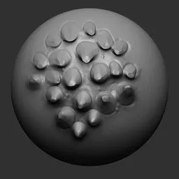 3D sculpting brush for Blender creating detailed dragon skin scales texture on model surface