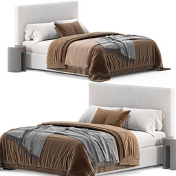 "Get the luxurious and stylish Bed Meridiani Stone Plus 3D model for Blender 3D. This model includes a brown and white cover, volumetric render, unwarp feature, and applies a scale of centimeters. With 624,273 polys and full dynamic color, this model is perfect for all your interior design needs."