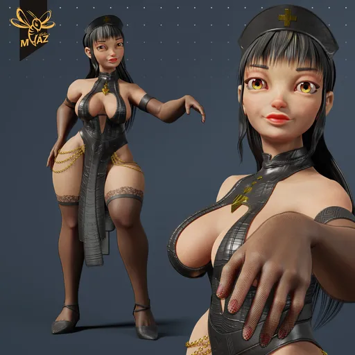 "Stylized 3D queen character model for Blender, fully rigged and animation-ready with clean topology, ideal for games."