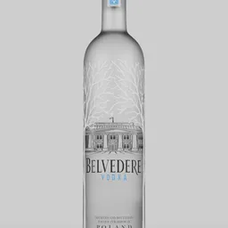 "Get a realistic 3D model of the Belvedere Vodka Bottle in Blender 3D. This photorealistic 70cl bottle features a frosted glass finish and a tree design on the label inspired by Leon Wyczółkowski's art. Perfect for product design rendering and container tracking."