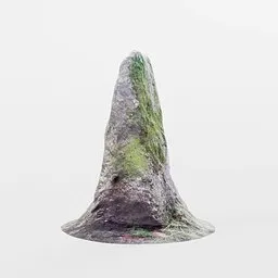 "Granite Way Marker 5 - a high-quality photo-scanned 3D model for Blender 3D featuring detailed textures and a natural mossy appearance. Perfect for adding realism to outdoor environments in your 3D projects."