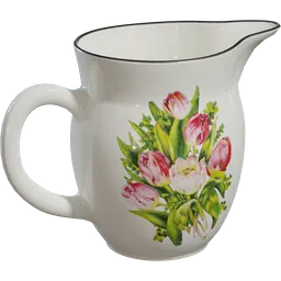 Detailed floral jug 3D model with a realistic design, compatible with Blender for creative art projects.