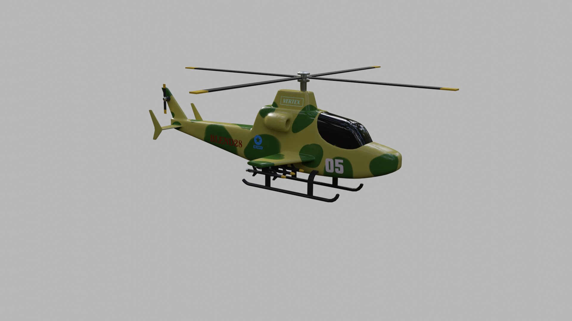 ArtStation  Stylized military helicopter  3D model