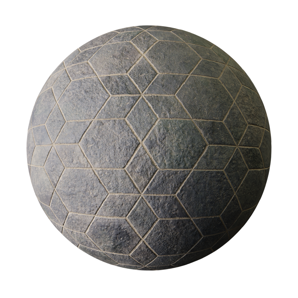 Hexagonal and Star Shaped Black Tile | FREE tiles materials | BlenderKit