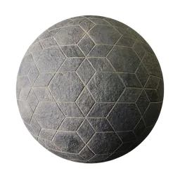 Hexagonal and Star Shaped Black Tile