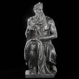 Steel Moses having a book