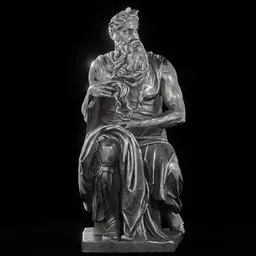 statue of Steel Moses having a book