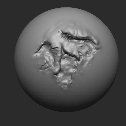 NS Flesh Cut Messy 3D sculpting brush effect for realistic flesh damage_MODEL sculpting