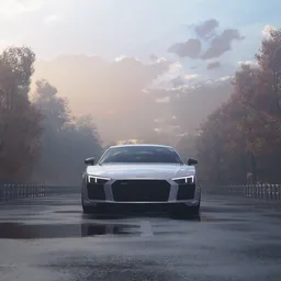 Luxury Car in the Mist